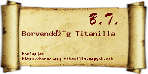 Borvendég Titanilla névjegykártya